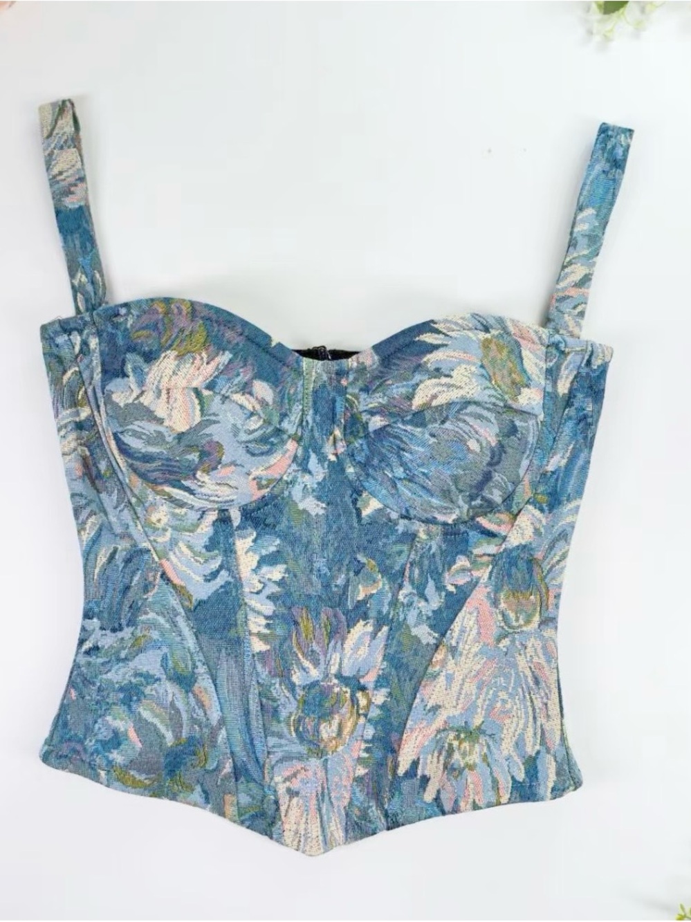 Romantics Blue Floral Bustier Corset